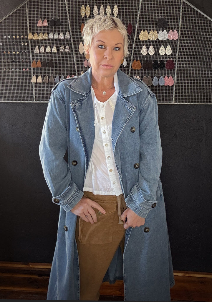 FREYA TRENCH COAT - DENIM