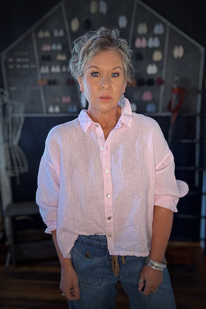 MOYO LINEN SHIRT - PINK