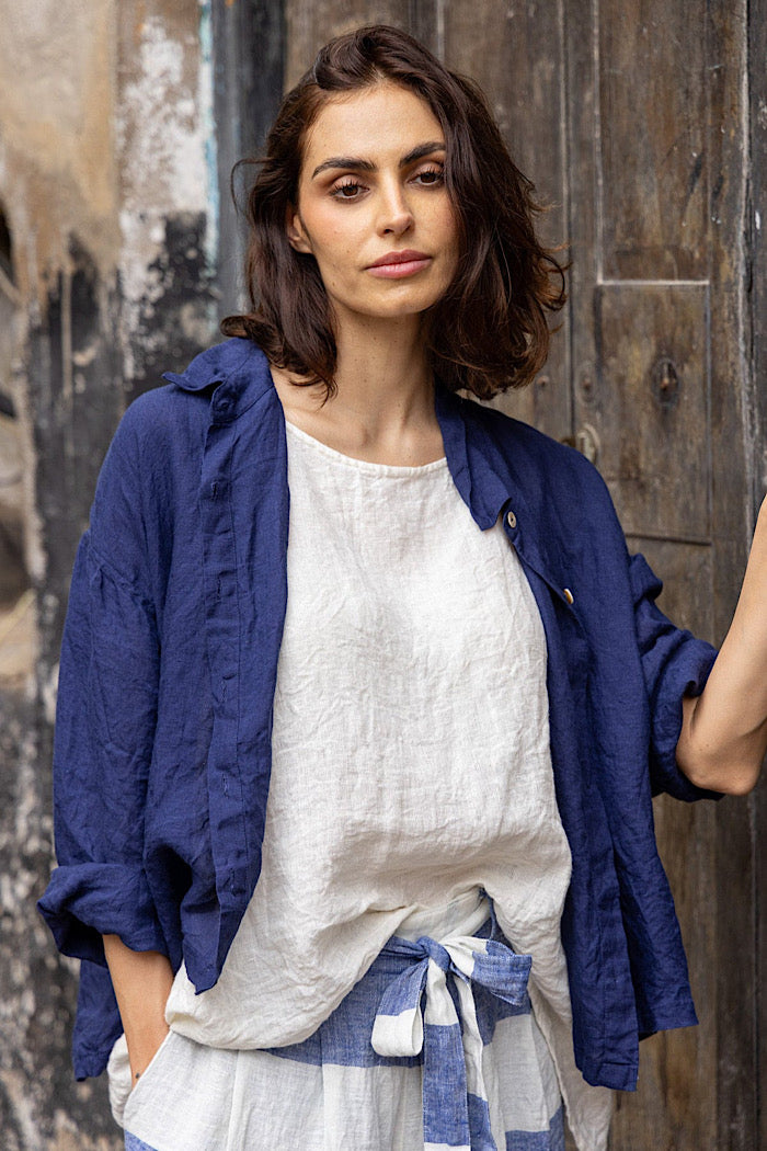MOYO LINEN SHIRT - INDIGO