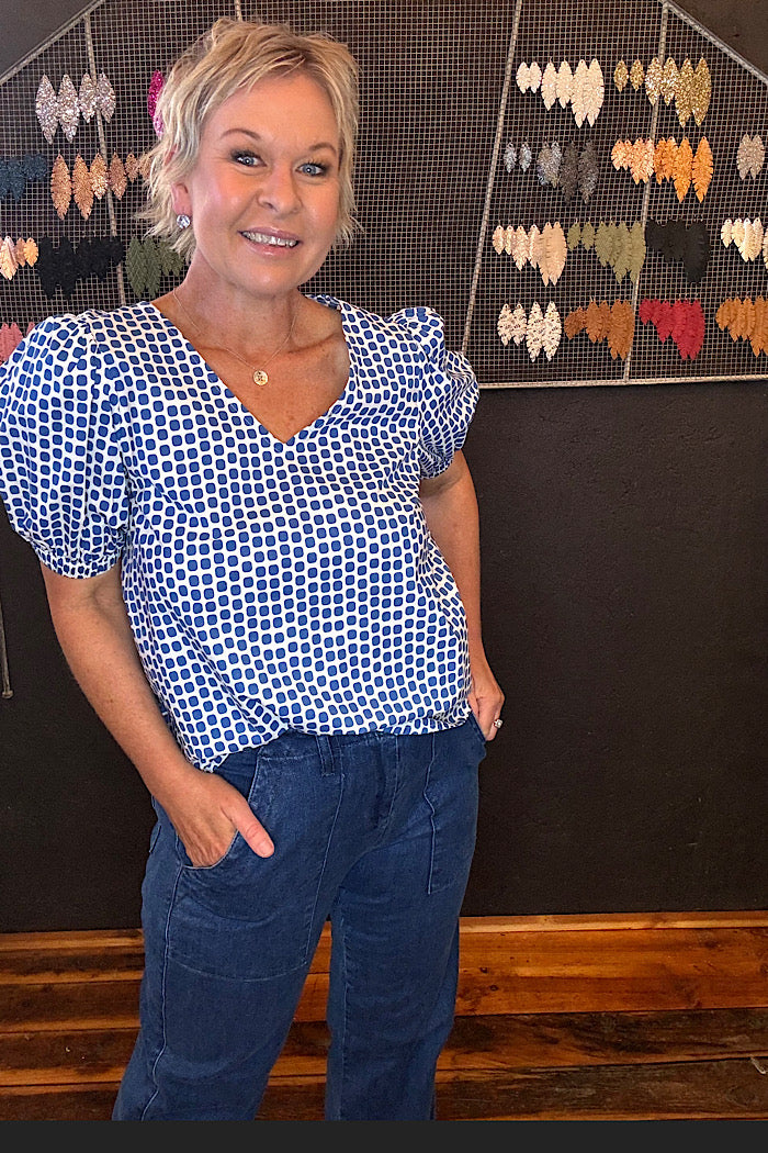KEEP THE FAITH TOP - BLUE SPOT