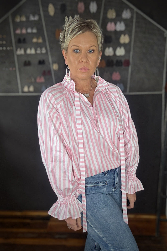 DANILL SHIRT - LIGHT PINK THICK STRIPE