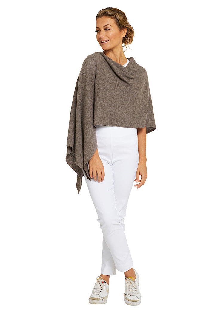 CASHMERE TOPPER - CHESTNUT