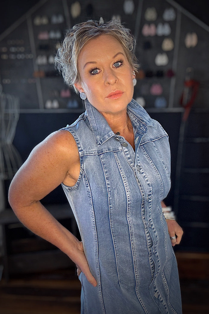 JEAN-ERATION DENIM DRESS - BLUE WASH