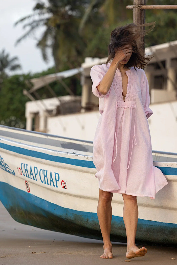 NZURI LINEN TUNIC - PINK