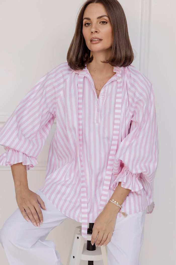 DANILL SHIRT - LIGHT PINK THICK STRIPE