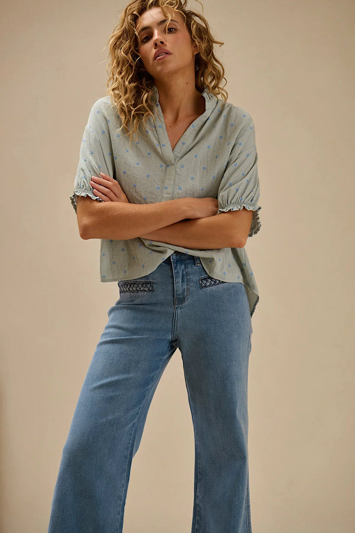 KIREINA FREYA JEAN - PLAIT POCKET - 70’s BLUE