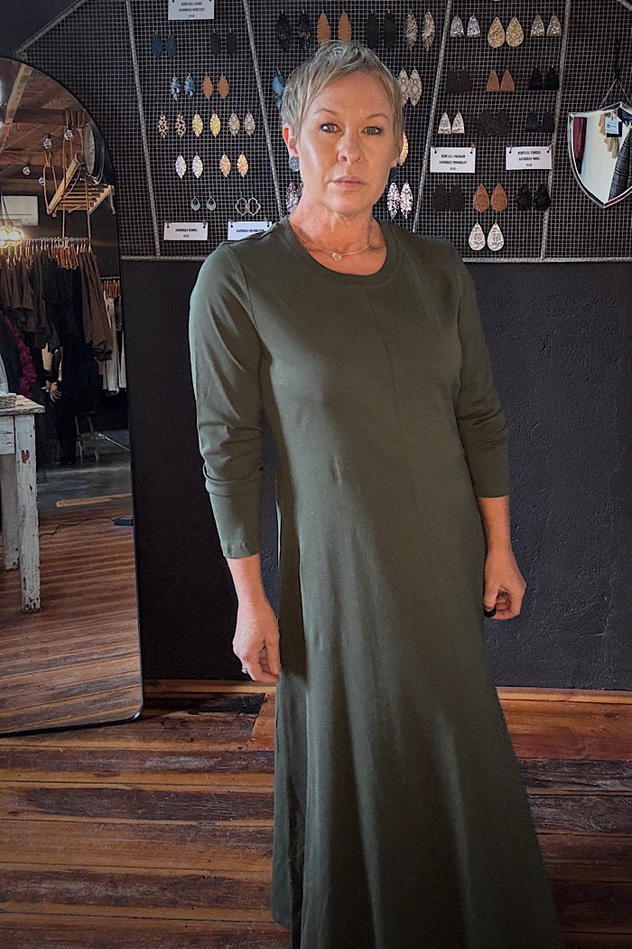 CORONET PEAK DRESS - KHAKI