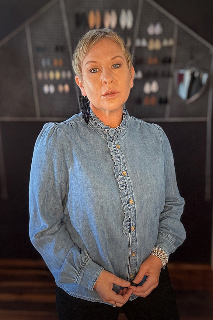 KIREINA YOLANDA SHIRT - HERMOSA BLUE