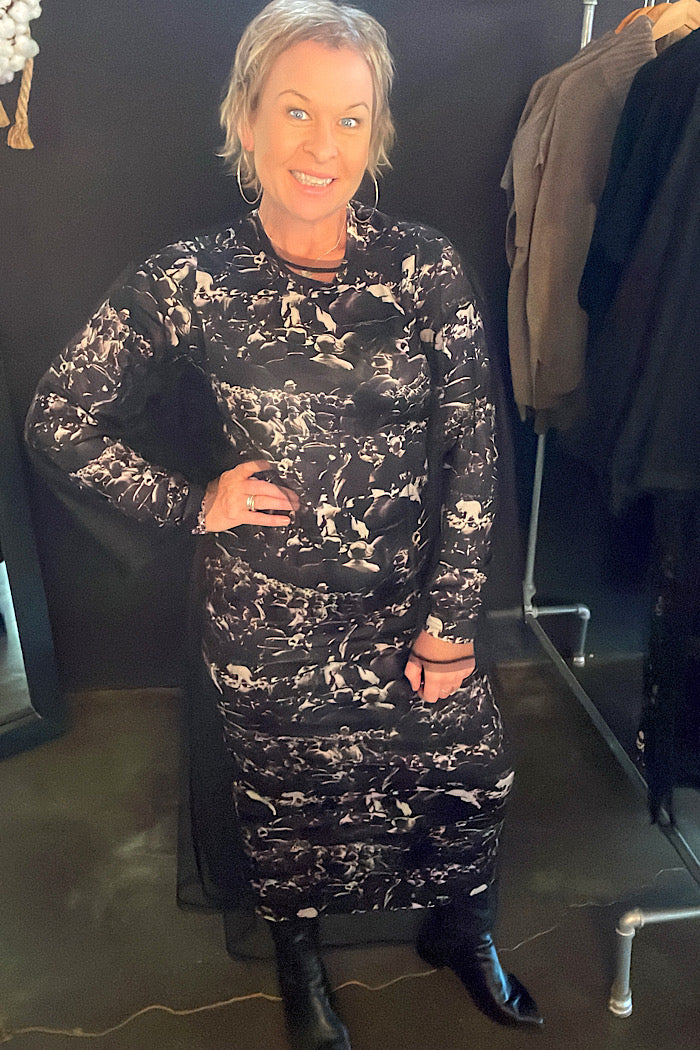 HELMUT DRESS - BLACK SHEER
