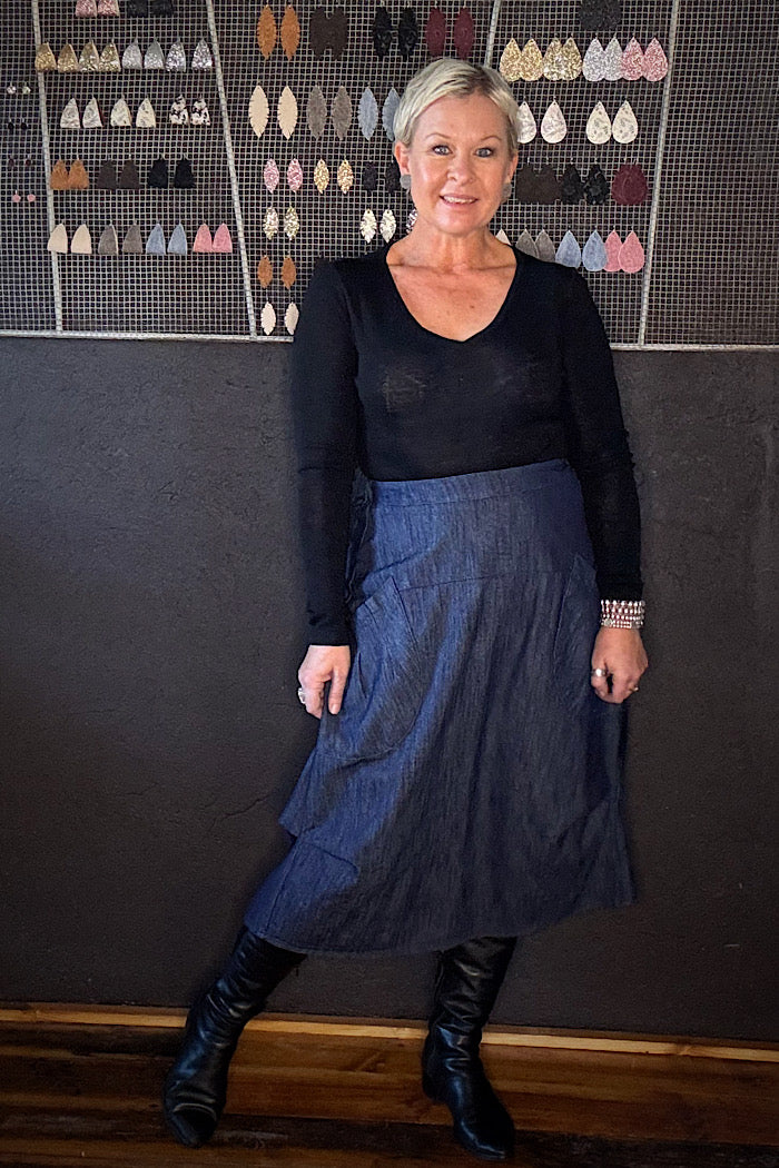 OLGA DE POLGA MILWAUKEE SKIRT - CLASSIC DENIM