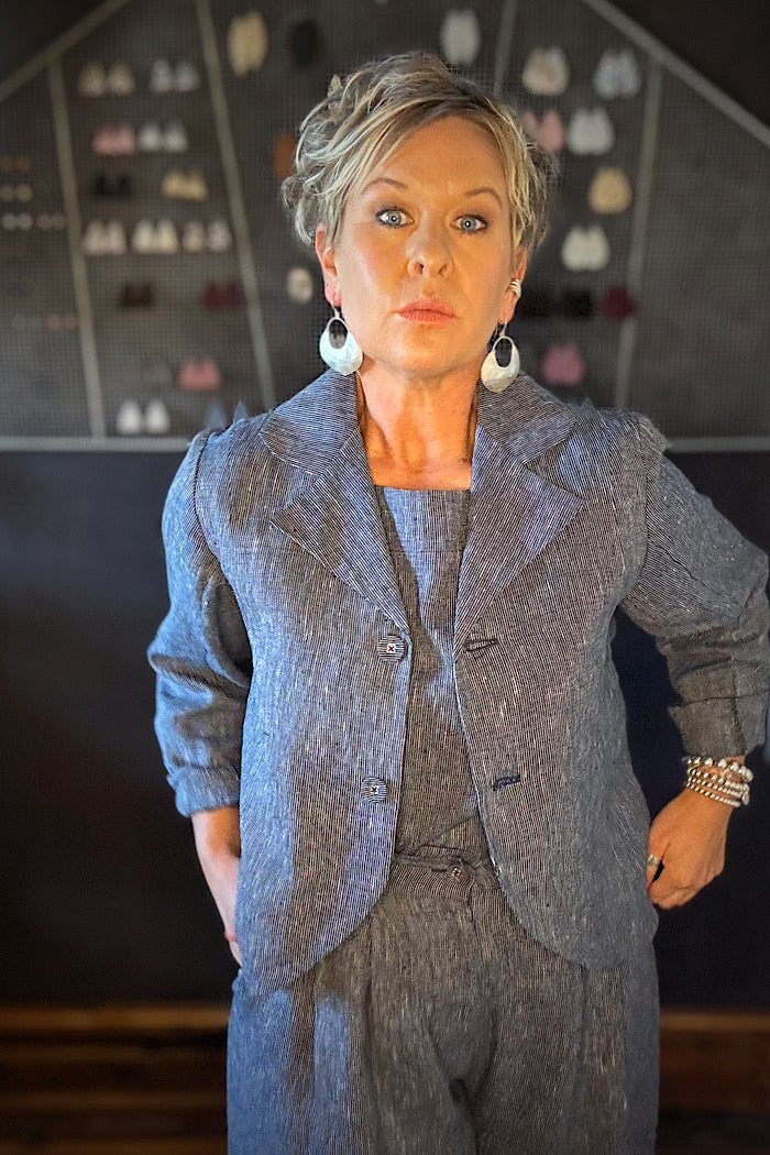 CONRAN BLAZER - NAVY PINSTRIPE