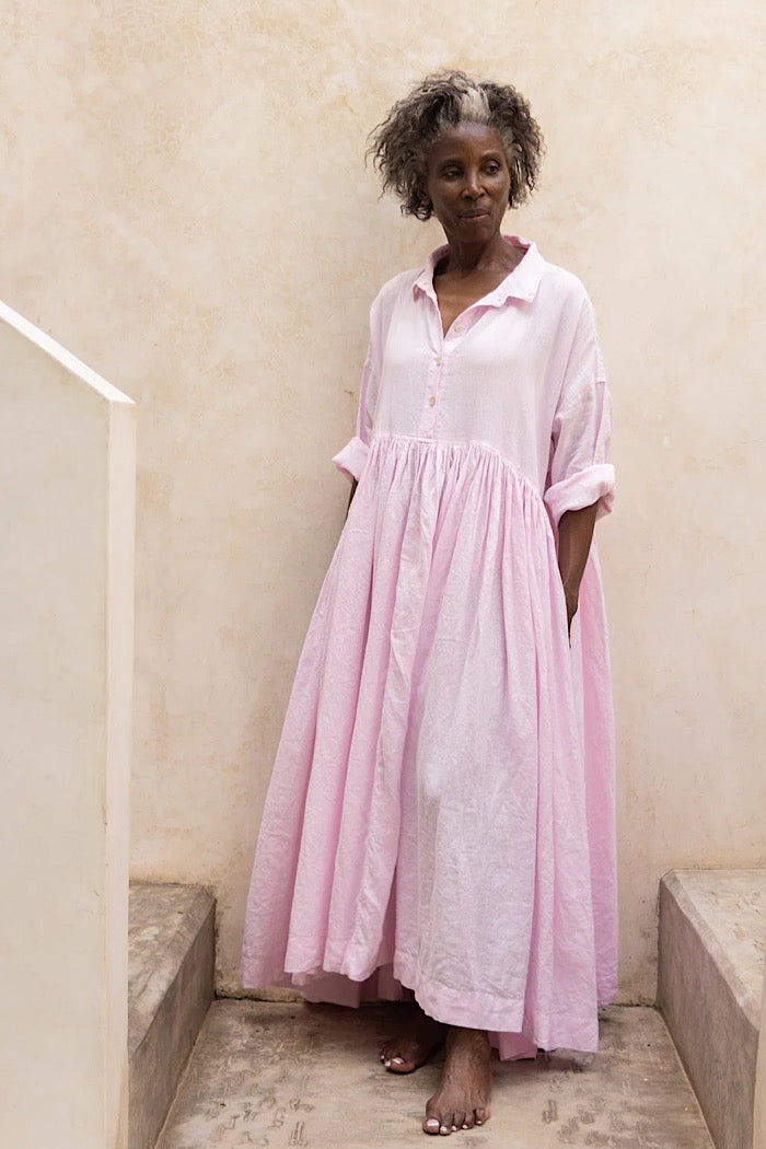 EDITH LINEN DRESS - PINK