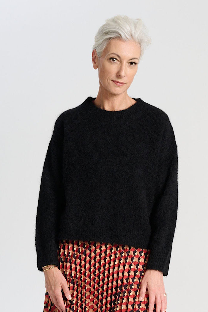 OLGA DE POLGA ASPEN KNIT ALPACA SWEATER - BLACK