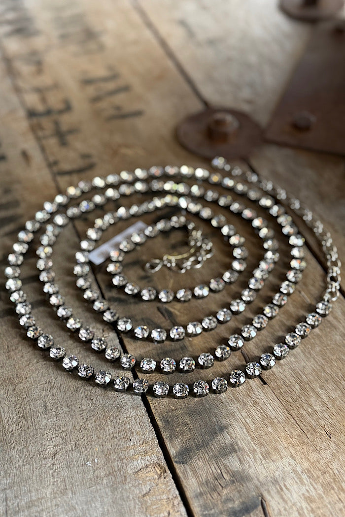 AURORA ROCKS MAXI NECKLACE - CRYSTAL & MATTE BLACK
