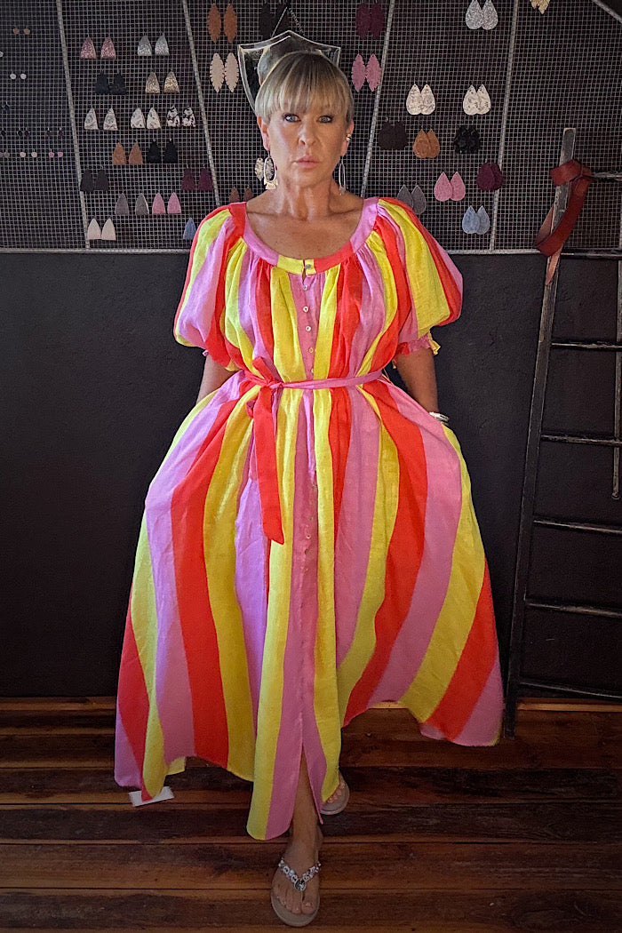 LA BOHEME GIRLS CAMILA MAXI DRESS CANDY STRIPE