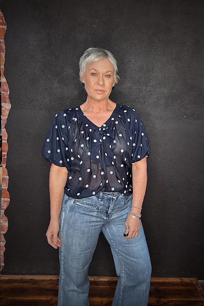 LOLLY’S LAUNDRY PINE BLOUSE - NAVY