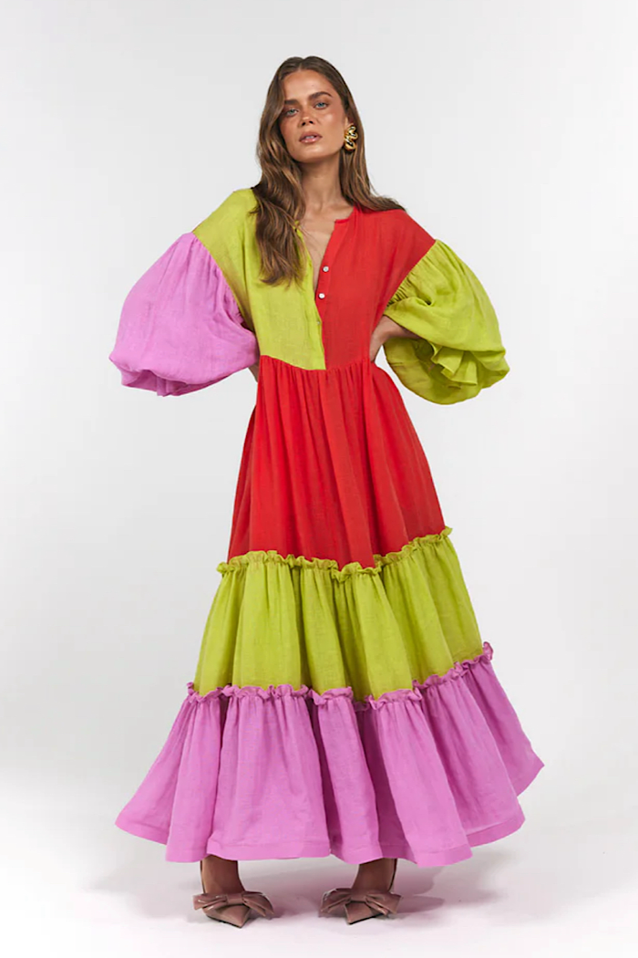 LA BOHEME GIRLS LEILANI MAXI DRESS CANDY STRIPE - PRE ORDER