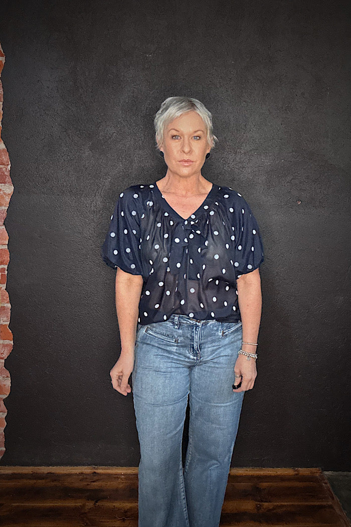 LOLLY’S LAUNDRY PINE BLOUSE - NAVY