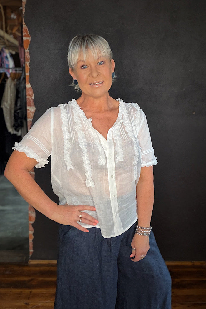 FRILL OF IT BLOUSE - WHITE