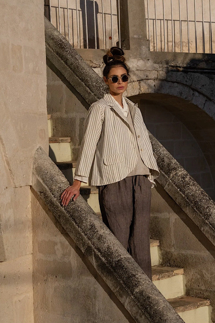 OXFORD JACKET -  CREAM TICKING