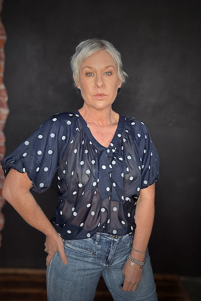 LOLLY’S LAUNDRY PINE BLOUSE - NAVY