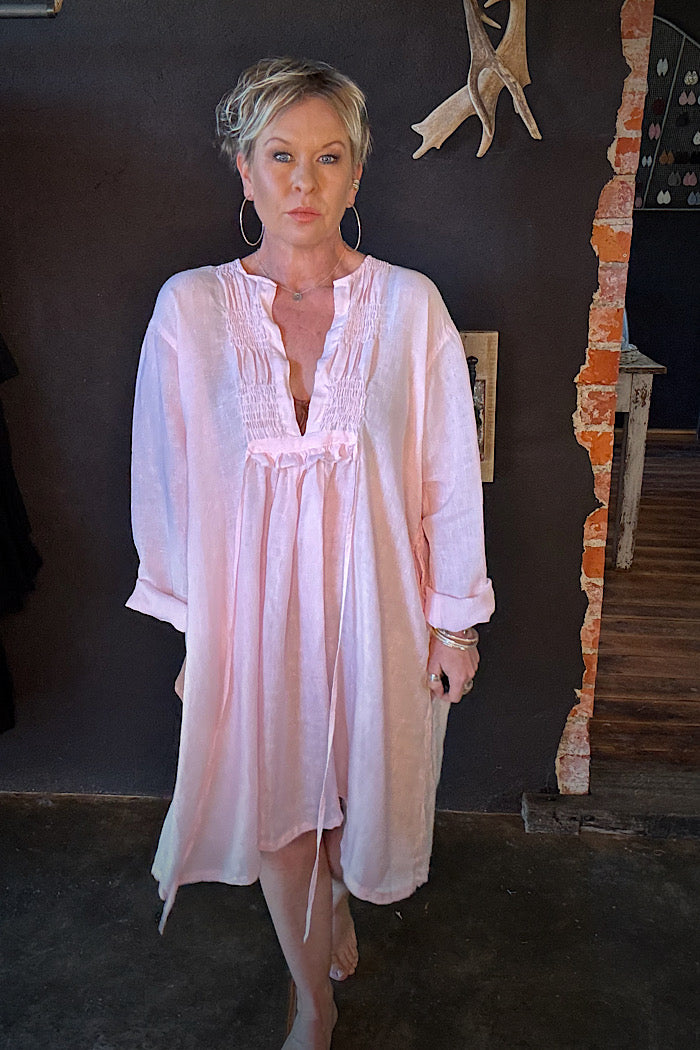 NZURI LINEN TUNIC - PINK