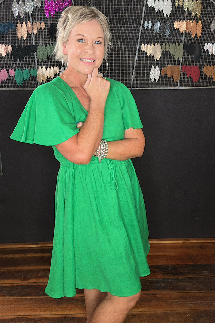 HALCYON TIE DRESS - EMERALD