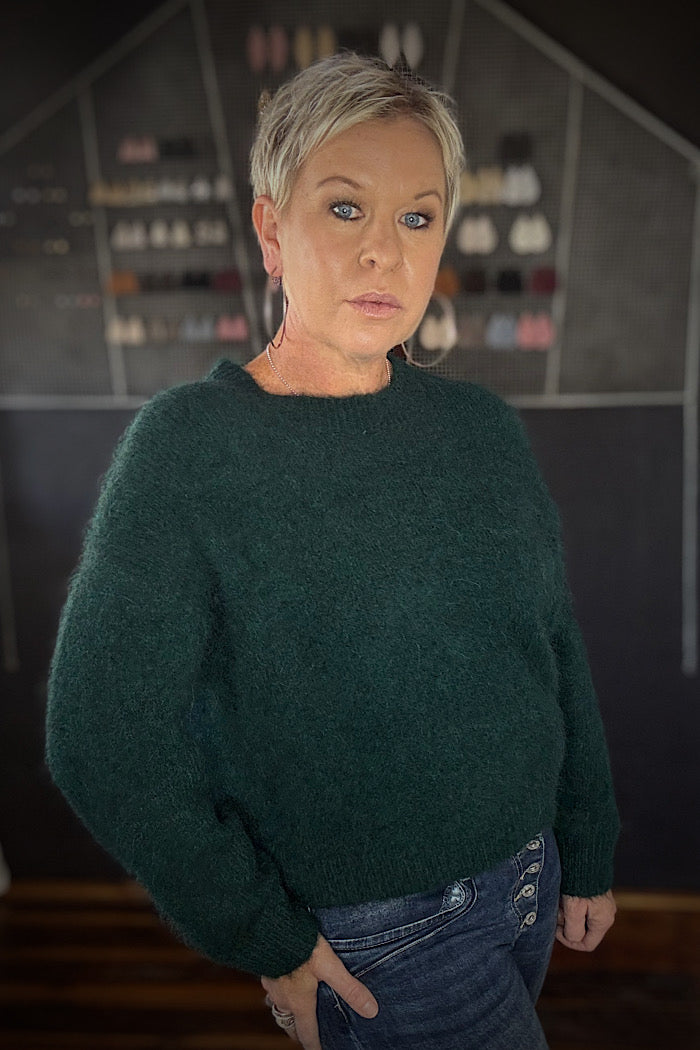 OLGA DE POLGA ASPEN KNIT ALPACA SWEATER - TEAL