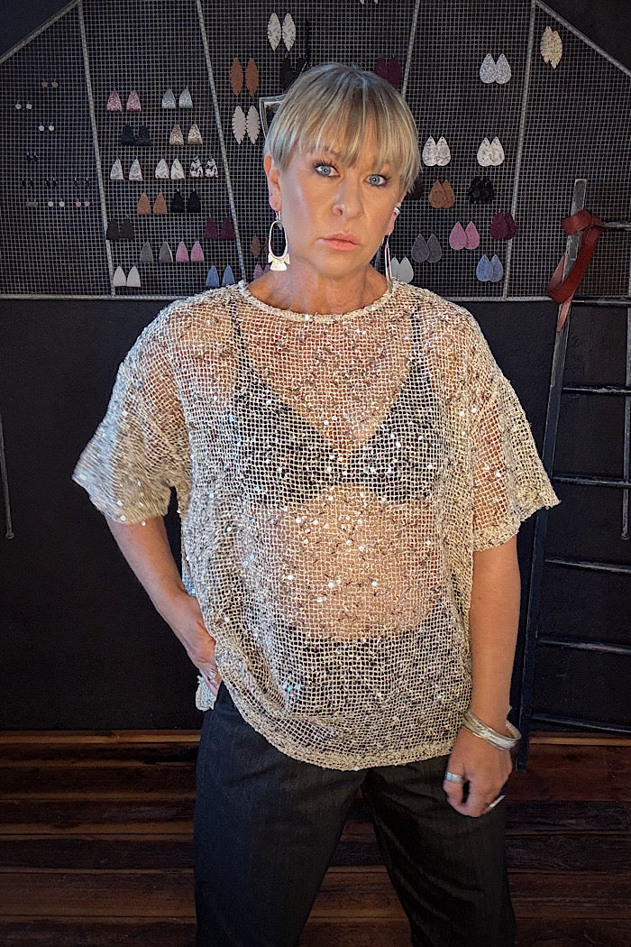 OLIVIA SEQUINED TOP