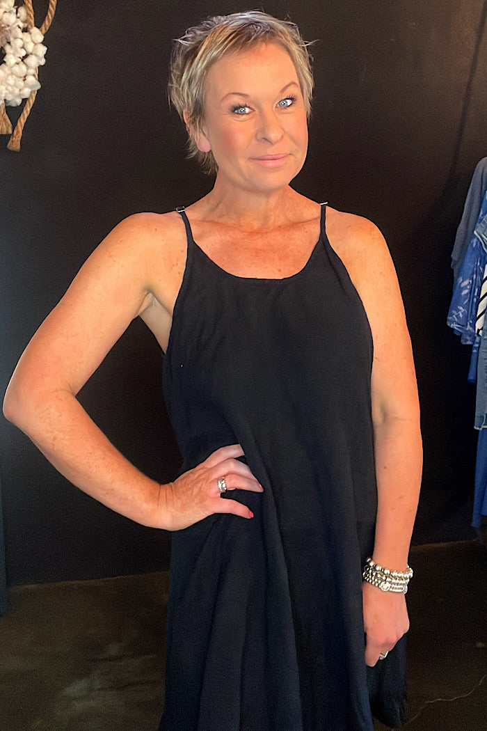 ELISA SLIP - LINEN - BLACK