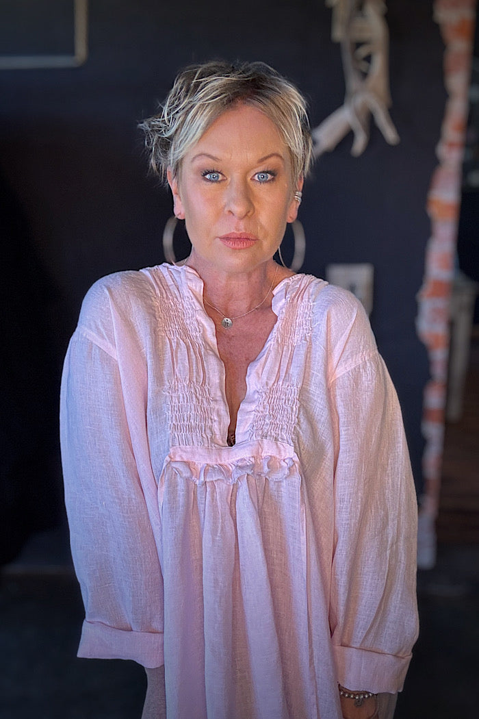 NZURI LINEN TUNIC - PINK