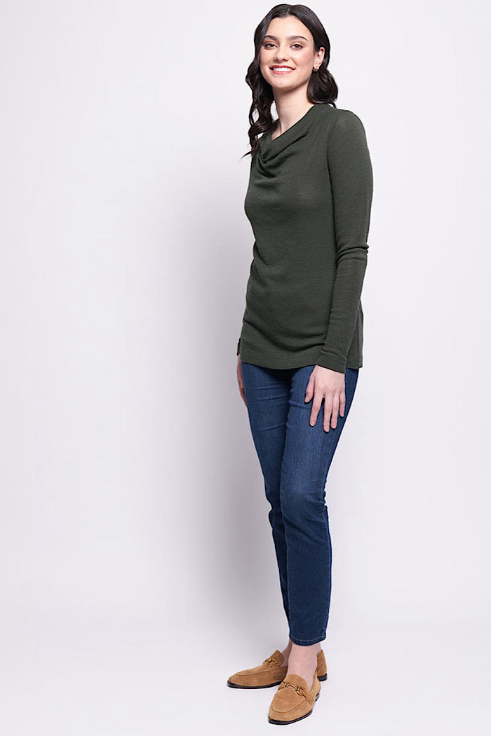 HOLY COWL TOP - MOSS