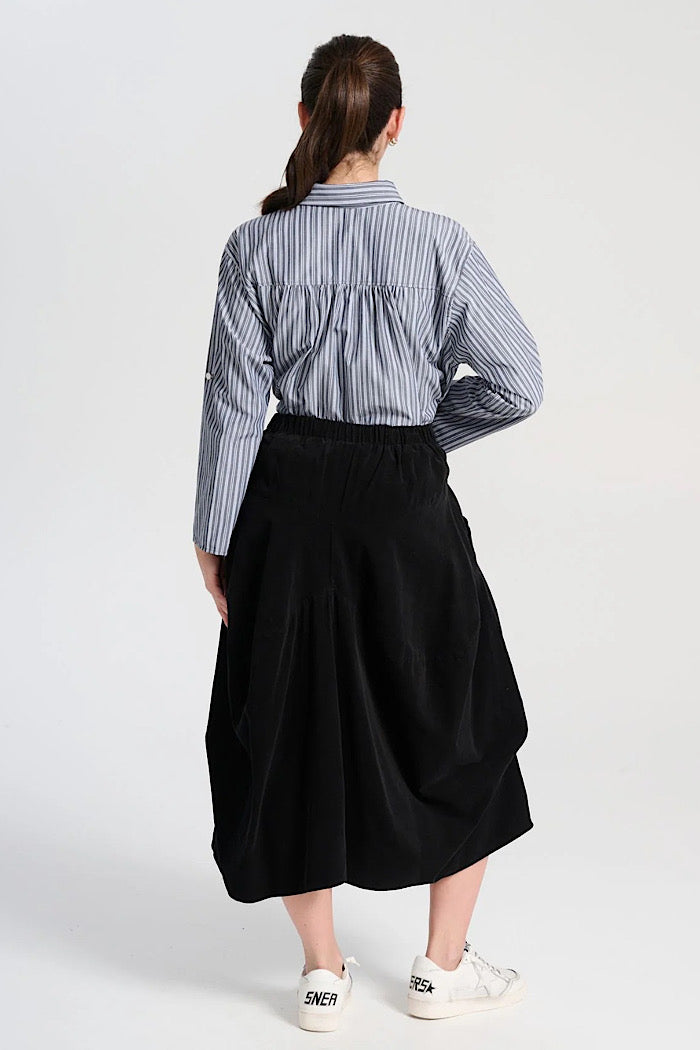 OLGA DE POLGA MILWAUKEE MARLOWE FINE CORD SKIRT - BLACK
