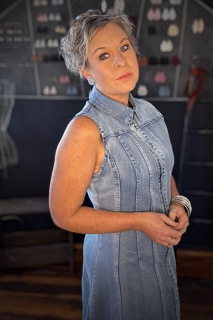 JEAN-ERATION DENIM DRESS - BLUE WASH