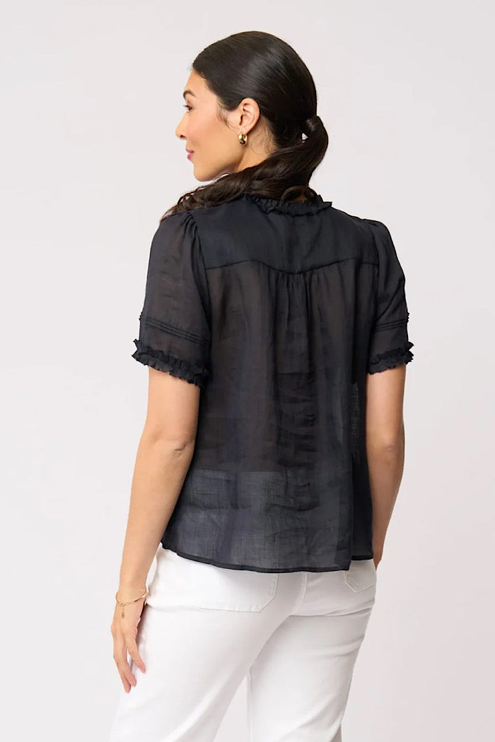 FRILL OF IT BLOUSE - TRUE NAVY