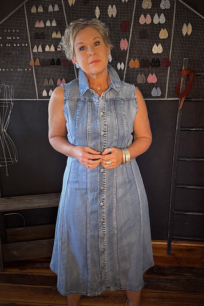 JEAN-ERATION DENIM DRESS - BLUE WASH