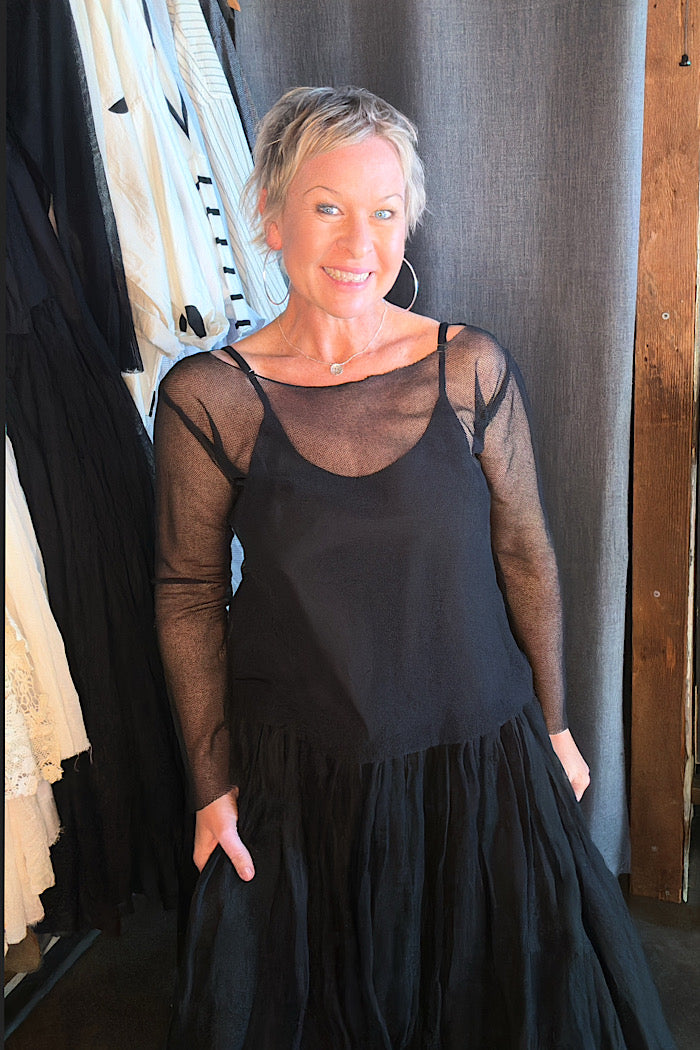 EVIE TOP - COTTON MESH - BLACK