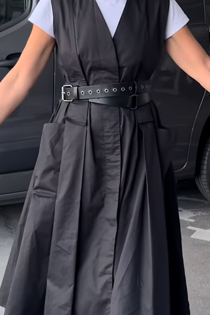 LASSO DOUBLE WRAP BELT - BLACK/SILVER