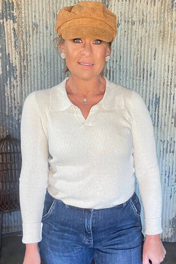 COSMO KNIT TOP - CREME