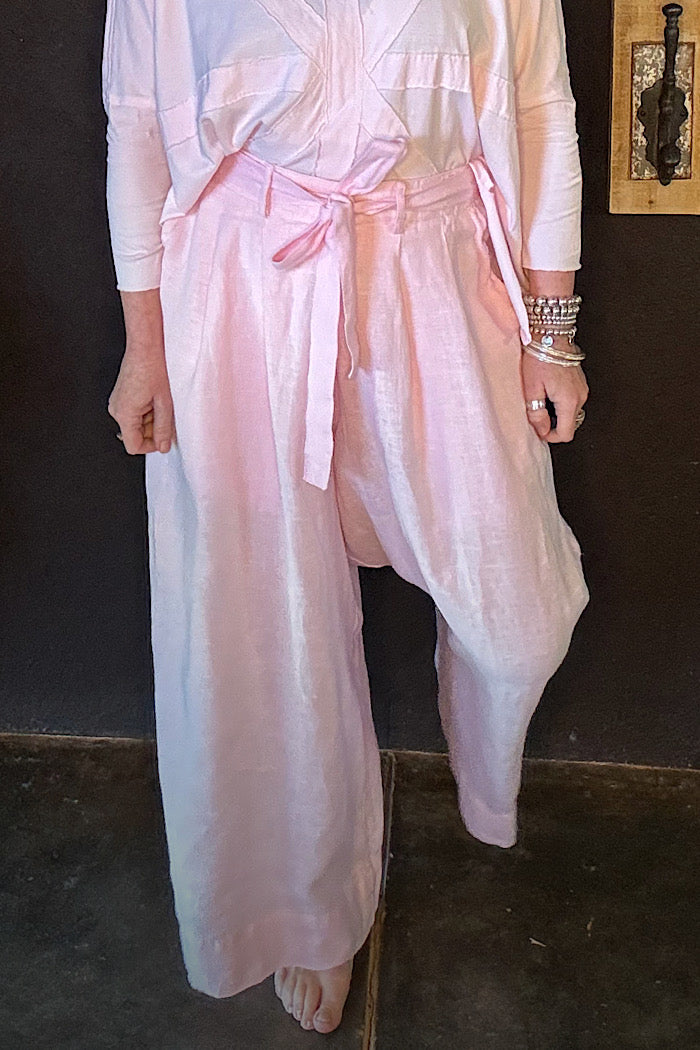 HARRIET LINEN TROUSERS - PINK