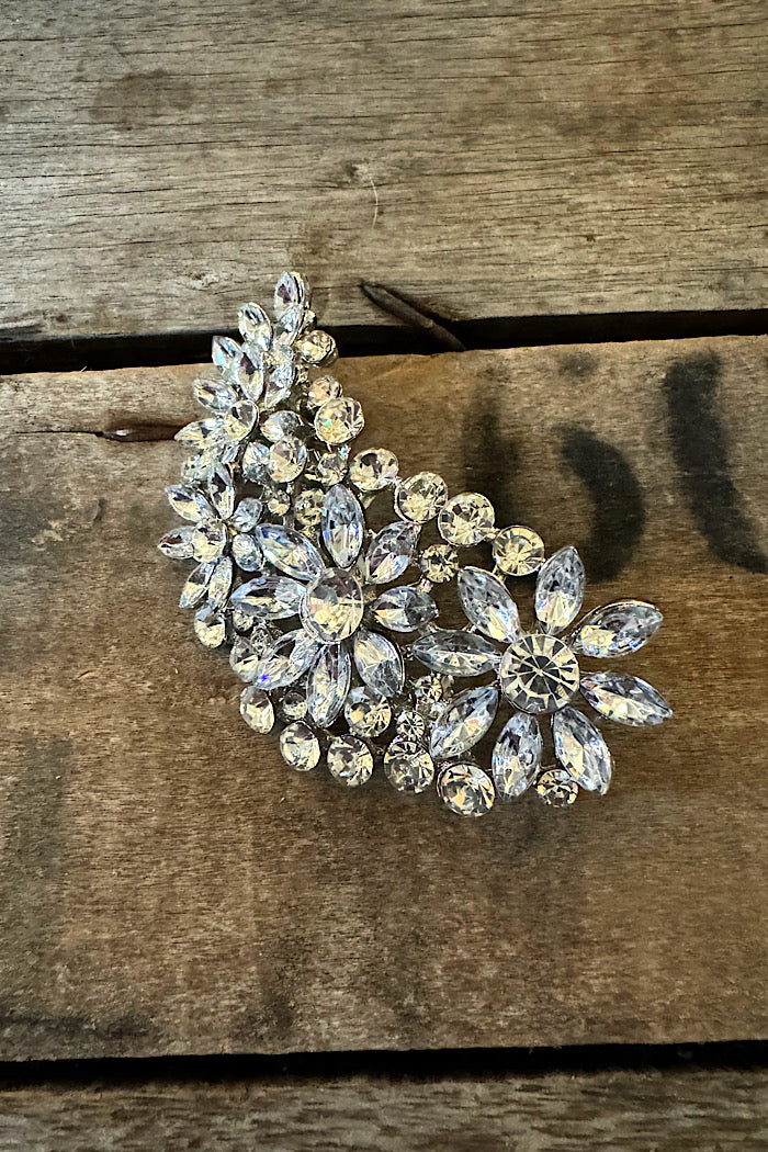 CRYSTAL WING BROOCH