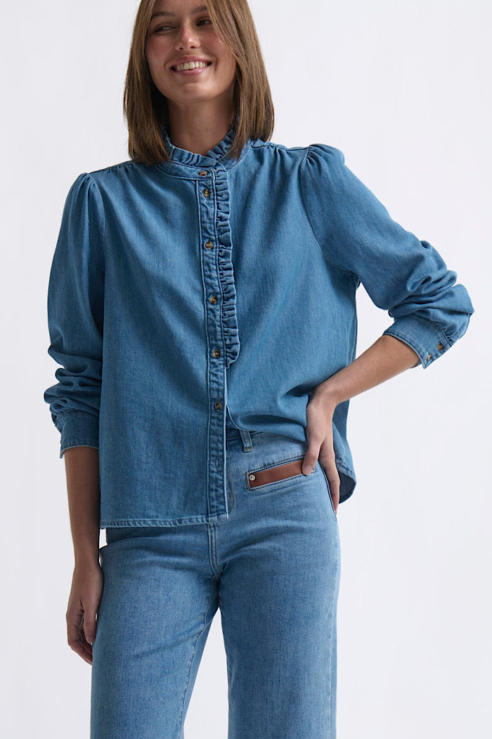 KIREINA YOLANDA SHIRT - HERMOSA BLUE