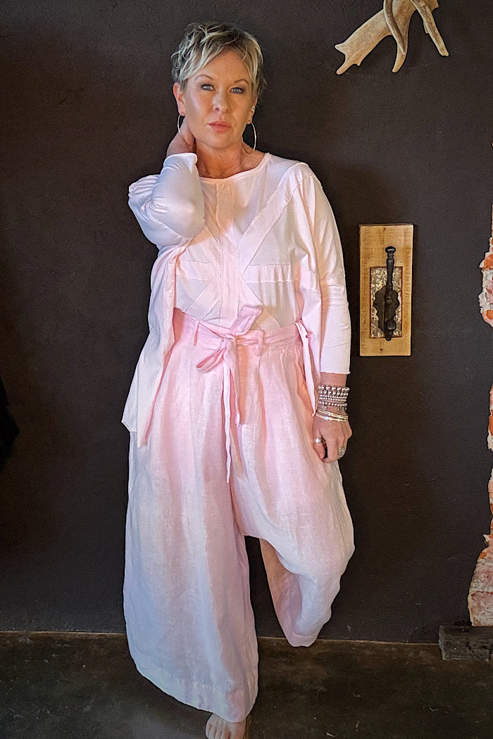 HARRIET LINEN TROUSERS - PINK