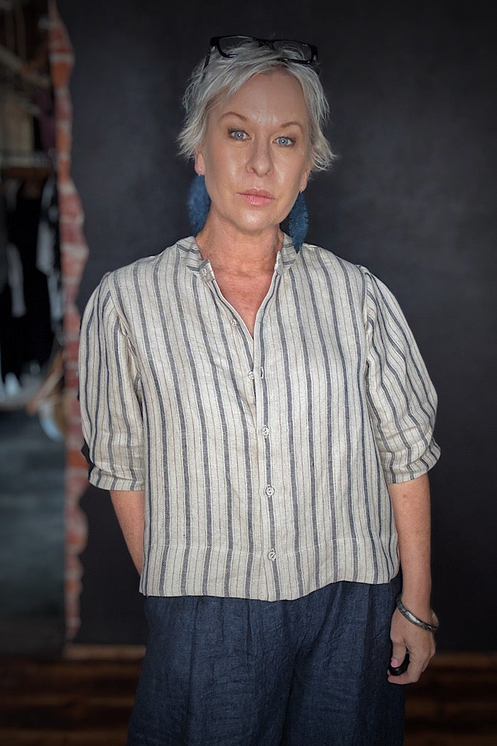 EVA’S SUNDAY LORETTA REVERSIBLE TOP - NAVY STRIPE