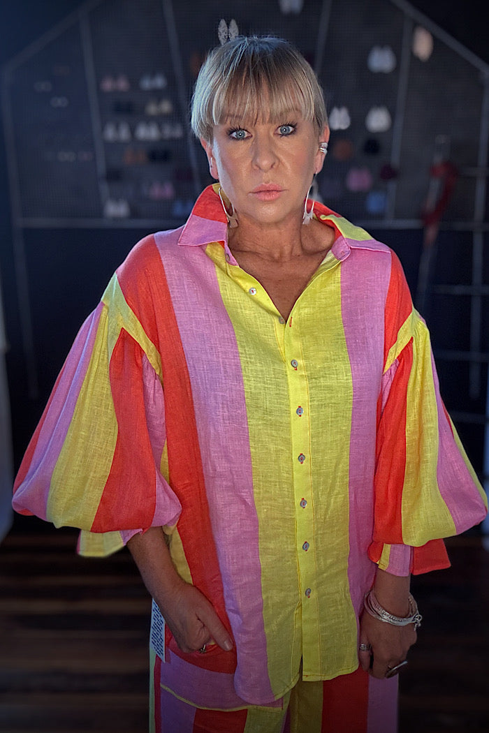 LA BOHEME GIRLS LEILANI SHIRT CANDY STRIPE