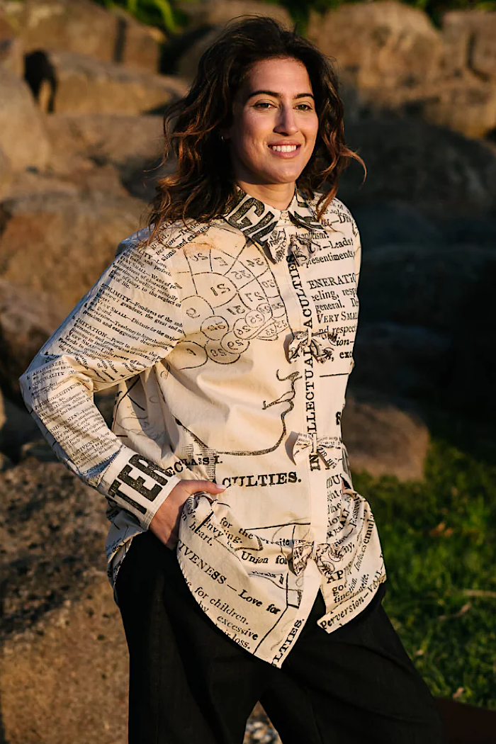 CIRCULAR BY M.A. DAINTY NOTEBOOK SHIRT - PHRENOLOGY