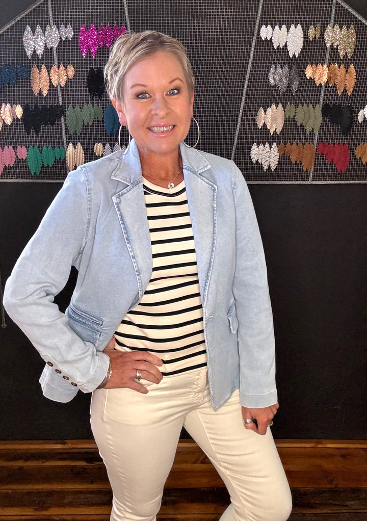 365 DAYS DENIM BLAZER - ICE BLUE
