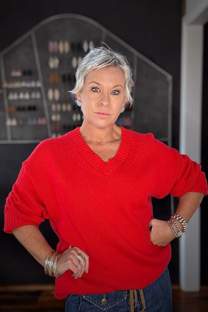 M.A. DAINTY CRADLE JUMPER - RED APPLE
