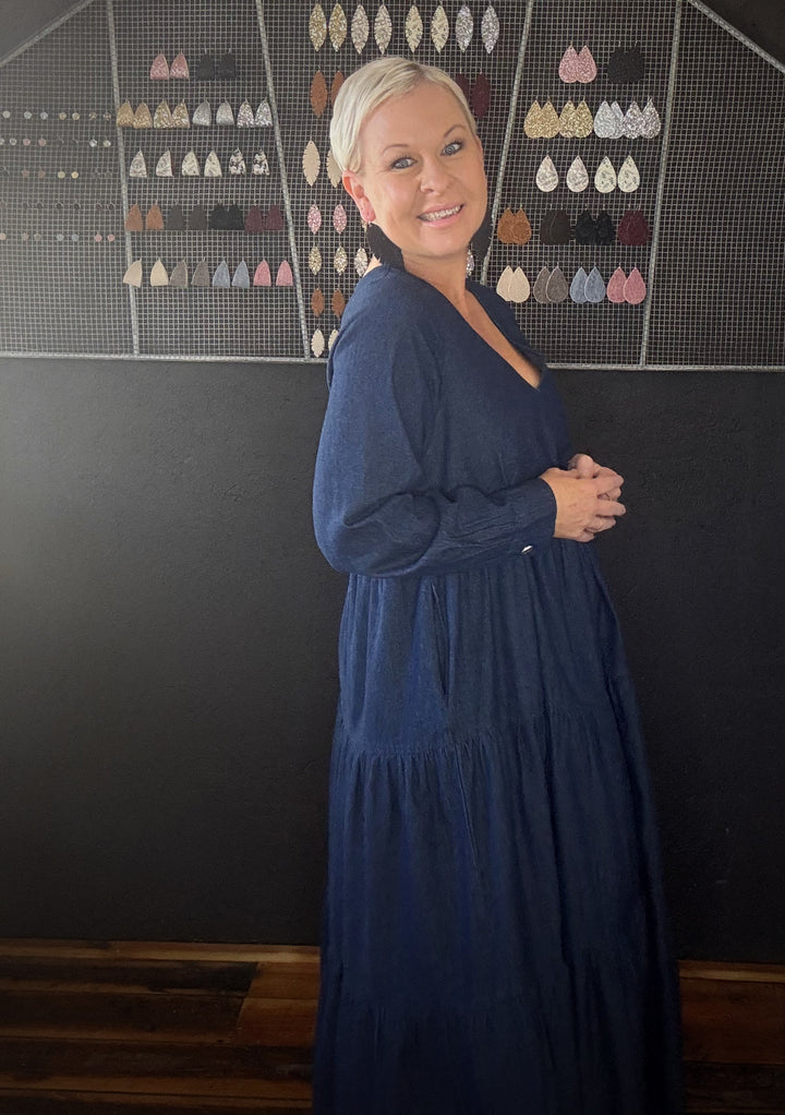 AUSTIN DENIM MAXI DRESS - INDIGO