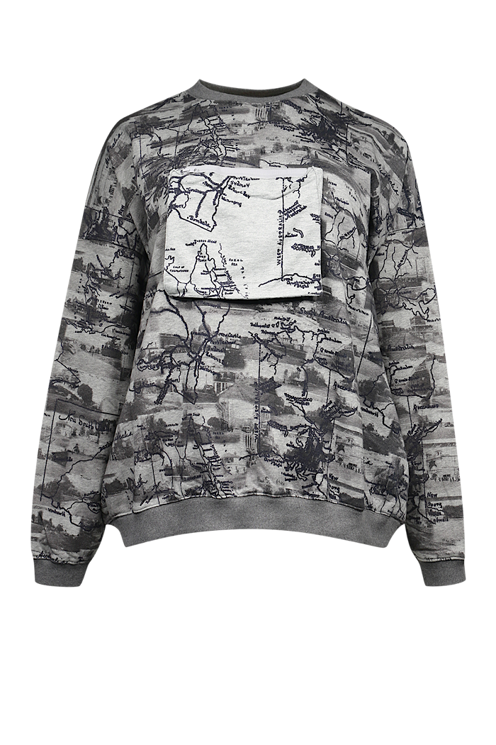 CIRCULAR BY MAUD ALICE DAINTY ROAD TRIP SWEATER - STREETS & MAPS